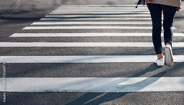Obraz 横断歩道を渡る人