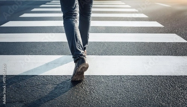 Obraz 横断歩道を渡る人