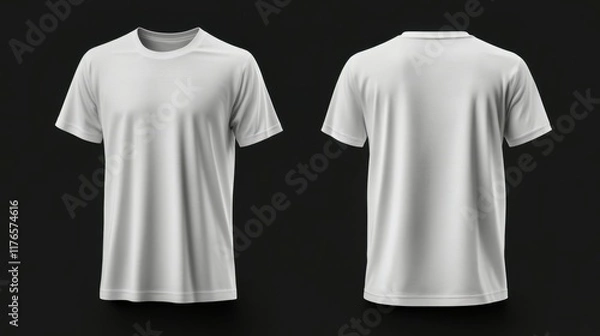 Fototapeta White T-Shirt front and back, Mockup template for design print