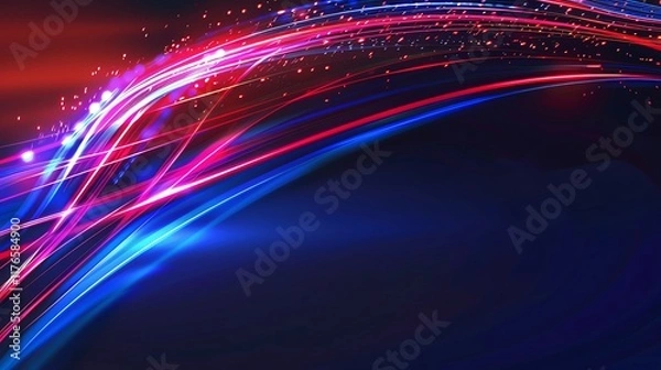 Obraz Patriotic Light Trails Dynamic and vibrant patriotic light trails against a blank background