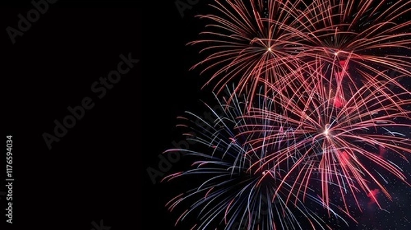Obraz Firework Burst Pattern Dynamic firework burst pattern in a blank night sky