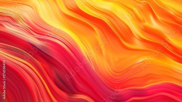 Fototapeta A flowing gradient of vibrant red, orange, and yellow forming energetic waves.