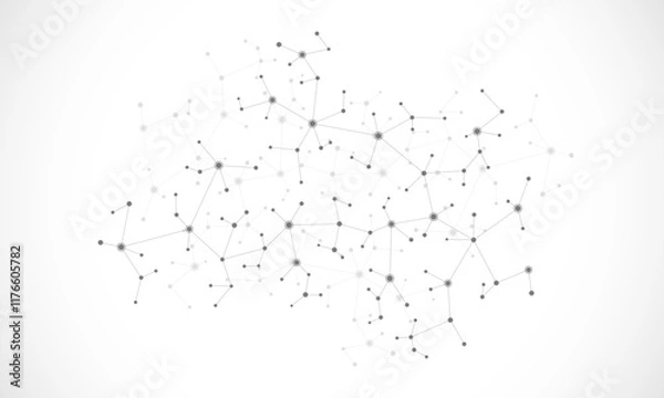 Fototapeta Molecular structure and genetic engineering, molecules DNA, neural network, scientific research. Abstract background for innovation technology, science, healthcare, and medicine