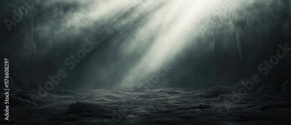 Fototapeta black wall abstract background with ray of light