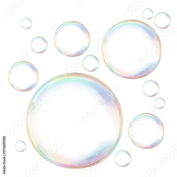 Obraz soap bubbles colorful isolated on white PNG bubble transparent bubble