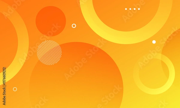 Fototapeta Orange abstract background with circles. Vector illustration