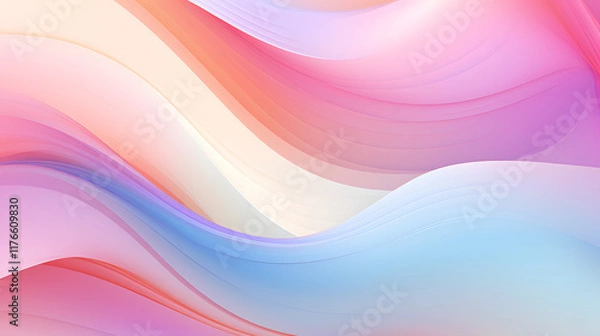 Fototapeta Digital colorful soft curves abstract poster web background