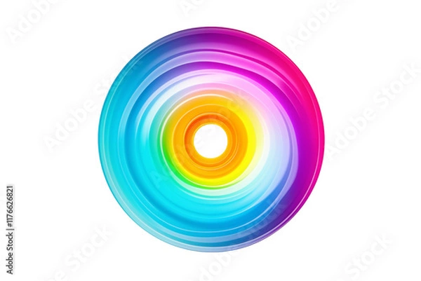 Obraz Circular colored brush stroke isolated on transparent background. Generative ai