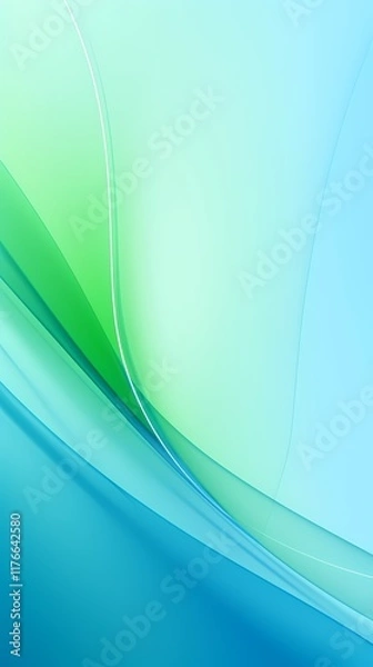 Obraz Digital technology blue and green abstract curve poster background