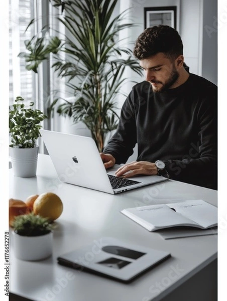 Fototapeta Inspiring Words from a Minimalist Workspace