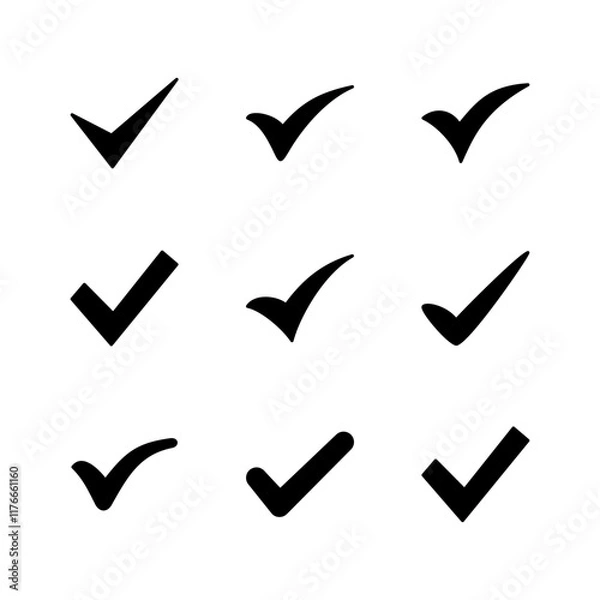 Fototapeta Check mark icon set. Check mark icon. Tick mark symbol vector