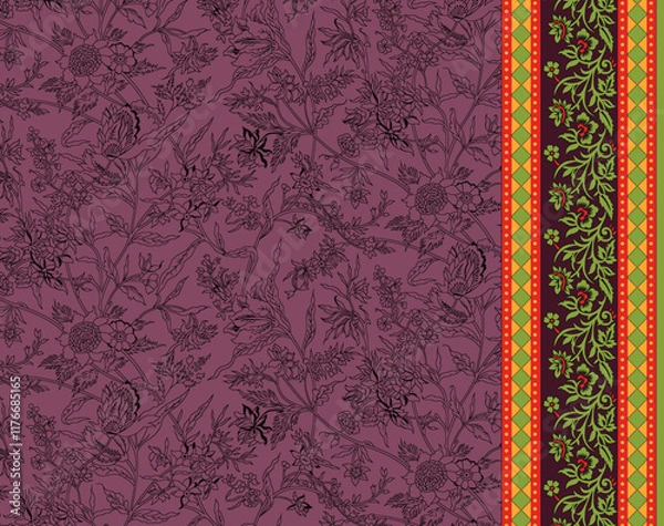 Fototapeta Dynamic Border stripes and waves in bold colors, perfect for eye-catching apparel and modern decor.