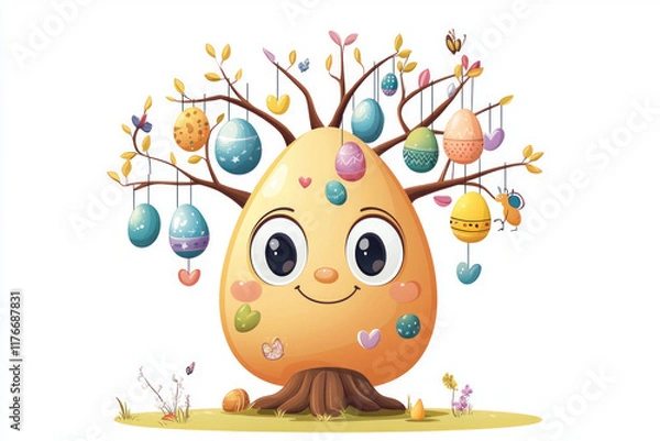 Fototapeta easter bunny with eggs