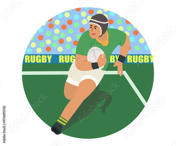 Obraz Running rugby players