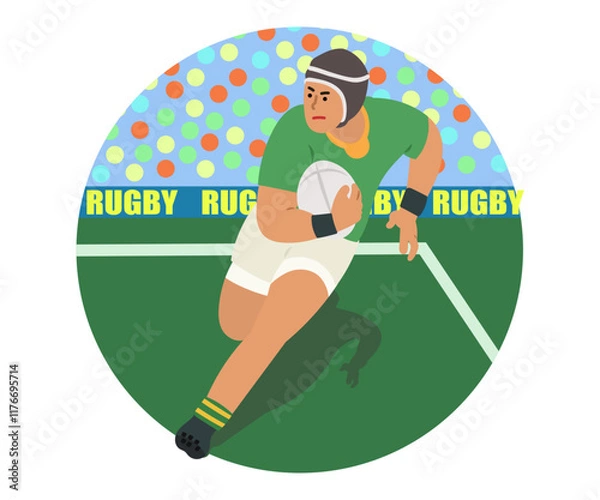 Obraz Running rugby players