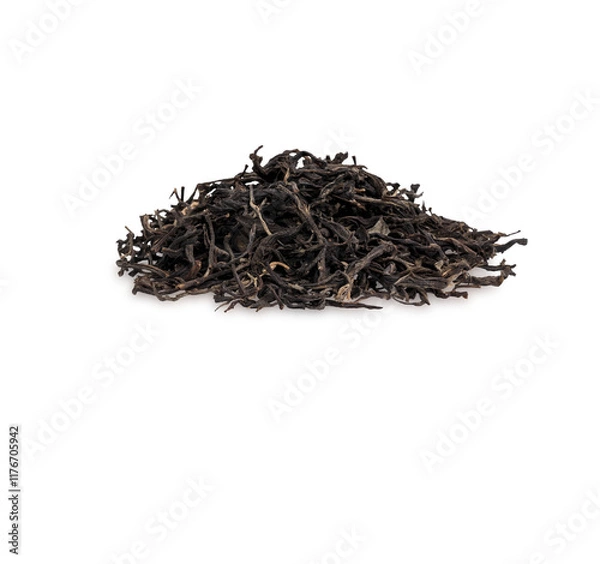 Fototapeta Dried tea leaves isolated on transparent background. (.PNG)