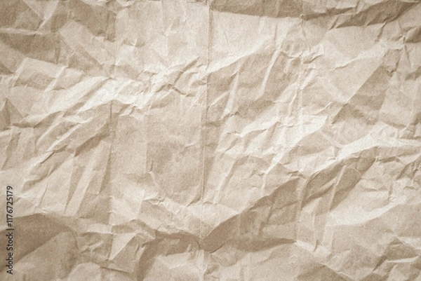 Obraz Crumpled brown paper texture background for design with copy space for text or image.