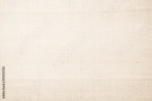Obraz Brown sackcloth woven texture background in natural pattern. Jute hessian burlap, linen background in light beige cream color blank. Weaving canvas fiber line cotton cloth textured as organic.