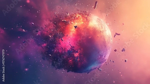 Fototapeta Colorful Sphere: A Vibrant Display of Shifting Hues