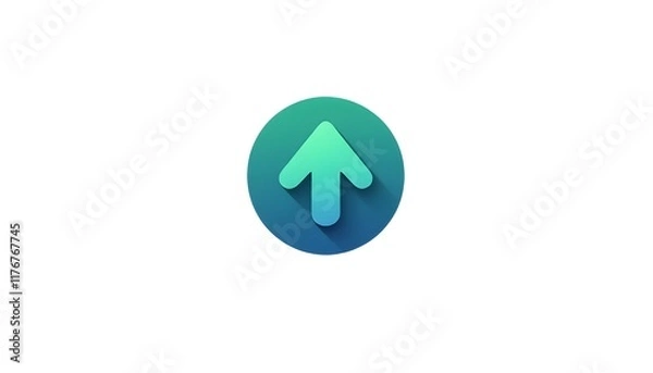 Fototapeta Stylized Upward Arrow Icon with Gradient Colors in Circular Shape for User Interface Design