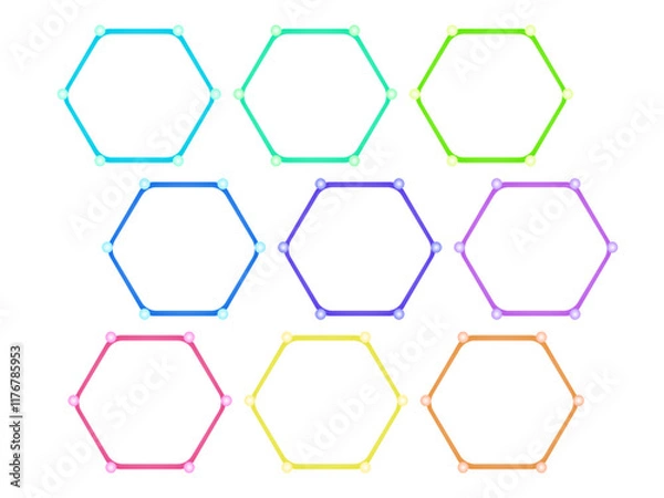 Obraz 多角形カラフルカラーフレーム