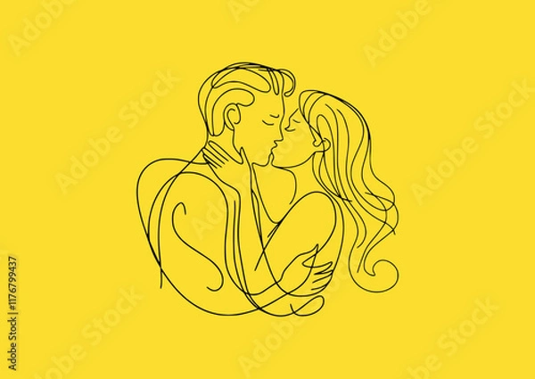 Fototapeta lovers_one_line_2.eps