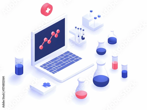 Obraz Isometric 3D Medical Research Illustration