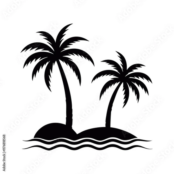 Fototapeta Minimalist Palm Tree Vector Design for Travel Projects