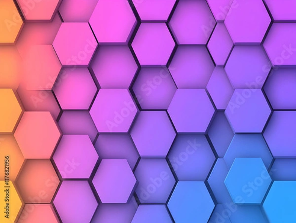 Fototapeta Abstract 3D Hexagon Background