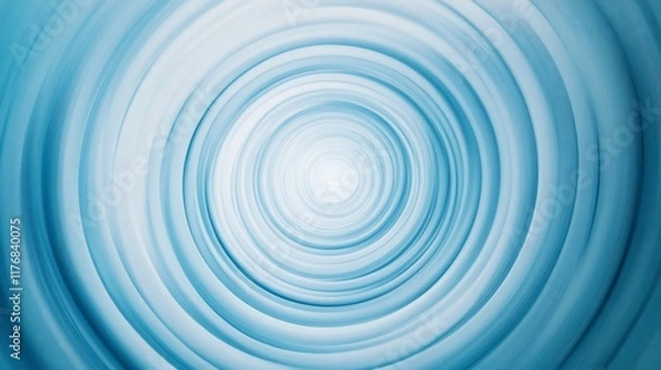Fototapeta Abstract swirling blue concentric circles, hypnotic vortex.