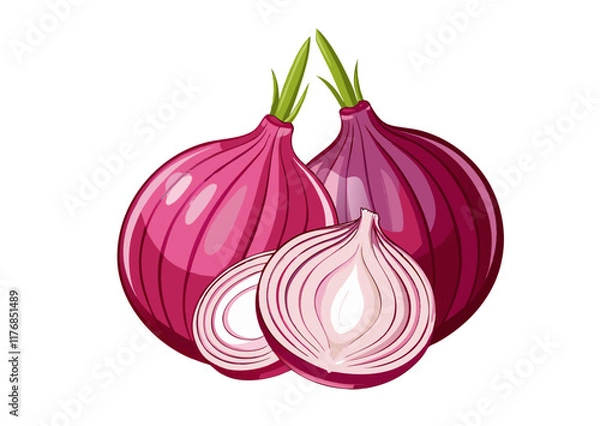 Fototapeta red onion isolated on white
