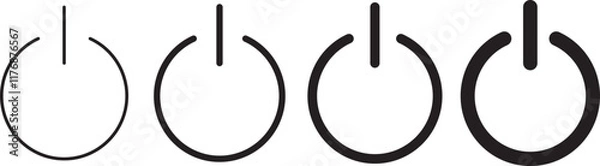 Fototapeta power on off icon set. On off power symbol. Switch on off sign. Power button