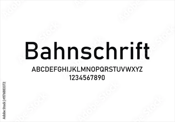 Fototapeta Bahnschrift font for logo and headline. Isolated vector typeset