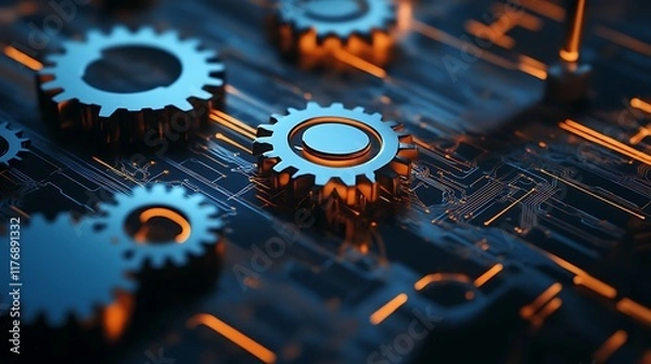 Fototapeta innovation pattern with abstract digital circuitry design