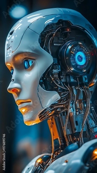 Fototapeta robotics systems with artificial intelligence technology