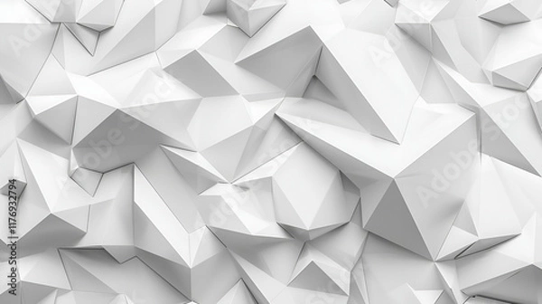 Obraz White Geometric Poligon Abstract Background ,Abstract white and grey background ,Subtle abstract background, blurred patterns