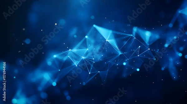 Fototapeta Abstract 3D Blue Network Background Illustration