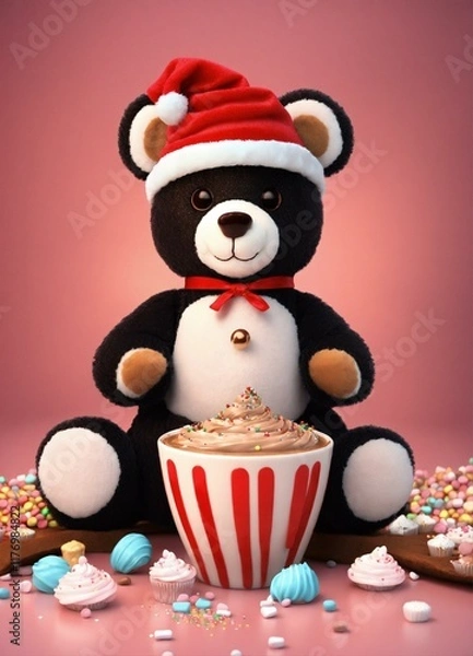 Obraz snowman with a cup of coffee