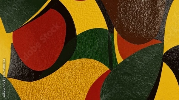 Fototapeta Abstract Geometric Shapes Composition: A Vibrant Exploration of Modern Art