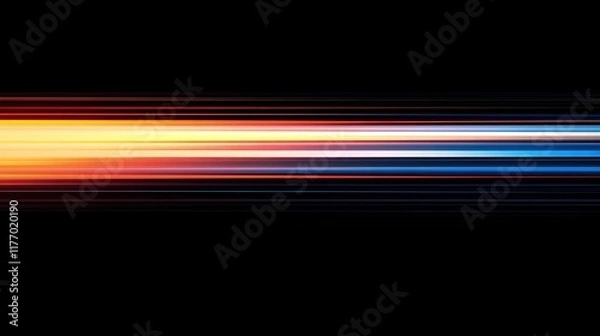 Obraz Light Trails on Black Background