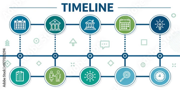 Fototapeta A Dynamic Timeline Infographic Template for Engaging Process Visualization and Clarity