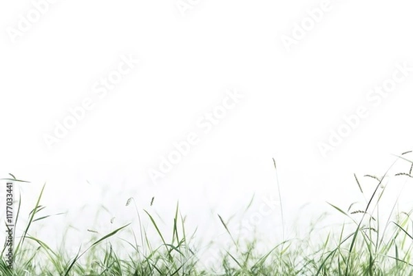 Obraz grass flowers on white background.
