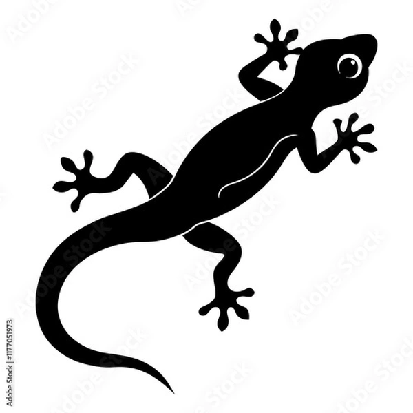 Fototapeta Gecko Silhouette vector illustration