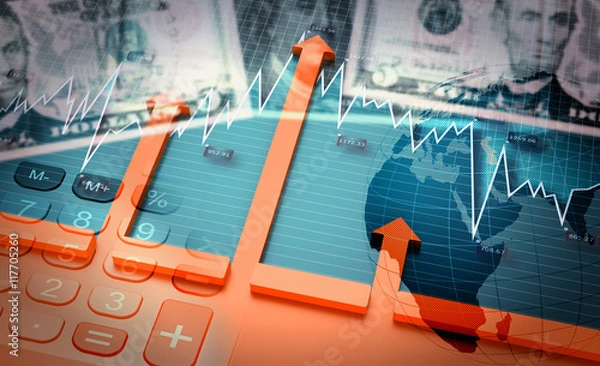 Obraz Growing world economy and positive developments