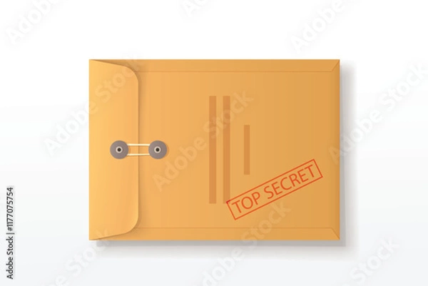 Fototapeta brown top secret envelope closed top view