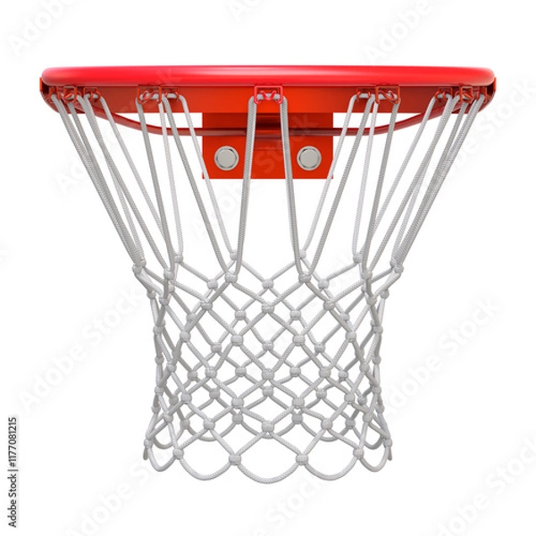 Fototapeta Basketball hoop with net isolated on transparent background - 3d PNG illustration

