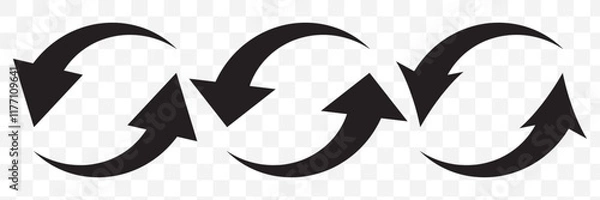 Fototapeta Update icon.  Refresh icon vector. Green recycle vector icon symbol. Repeat and reload icons set and arrow rotation circle. Sync icon symbol convert button sign. eps 10.