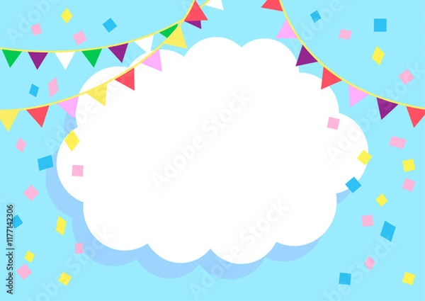 Fototapeta ガーランドと雲の壁紙素材