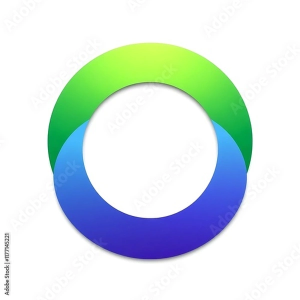 Fototapeta Abstract Circle: A vibrant and dynamic circle with a gradient of blue and green hues, perfect for representing growth, connectivity, or innovation.
