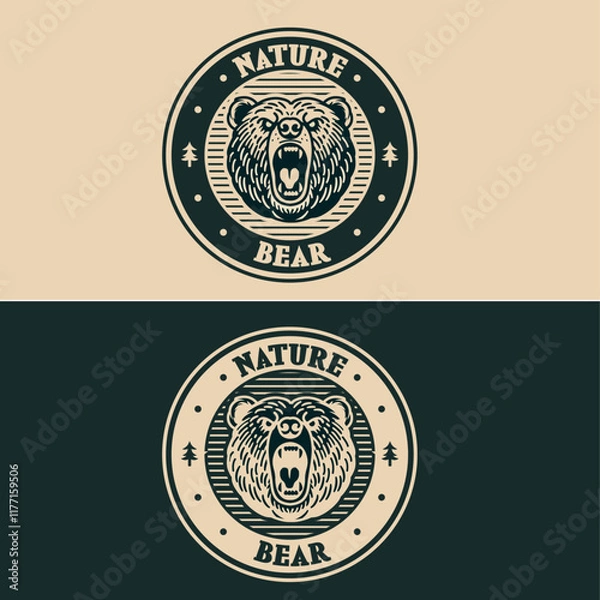 Obraz Bear vintage logo 1
